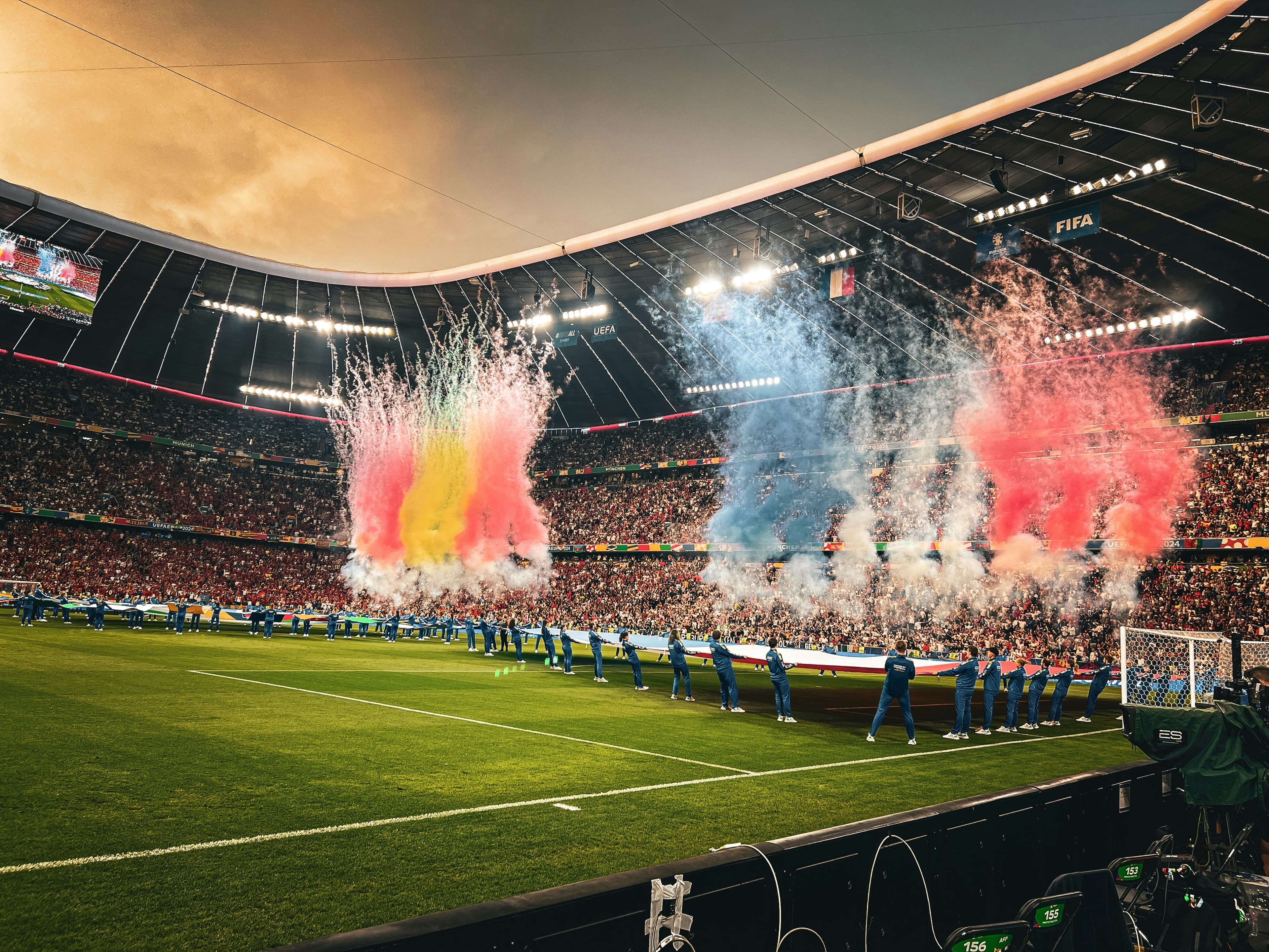 Football players competing during a match
