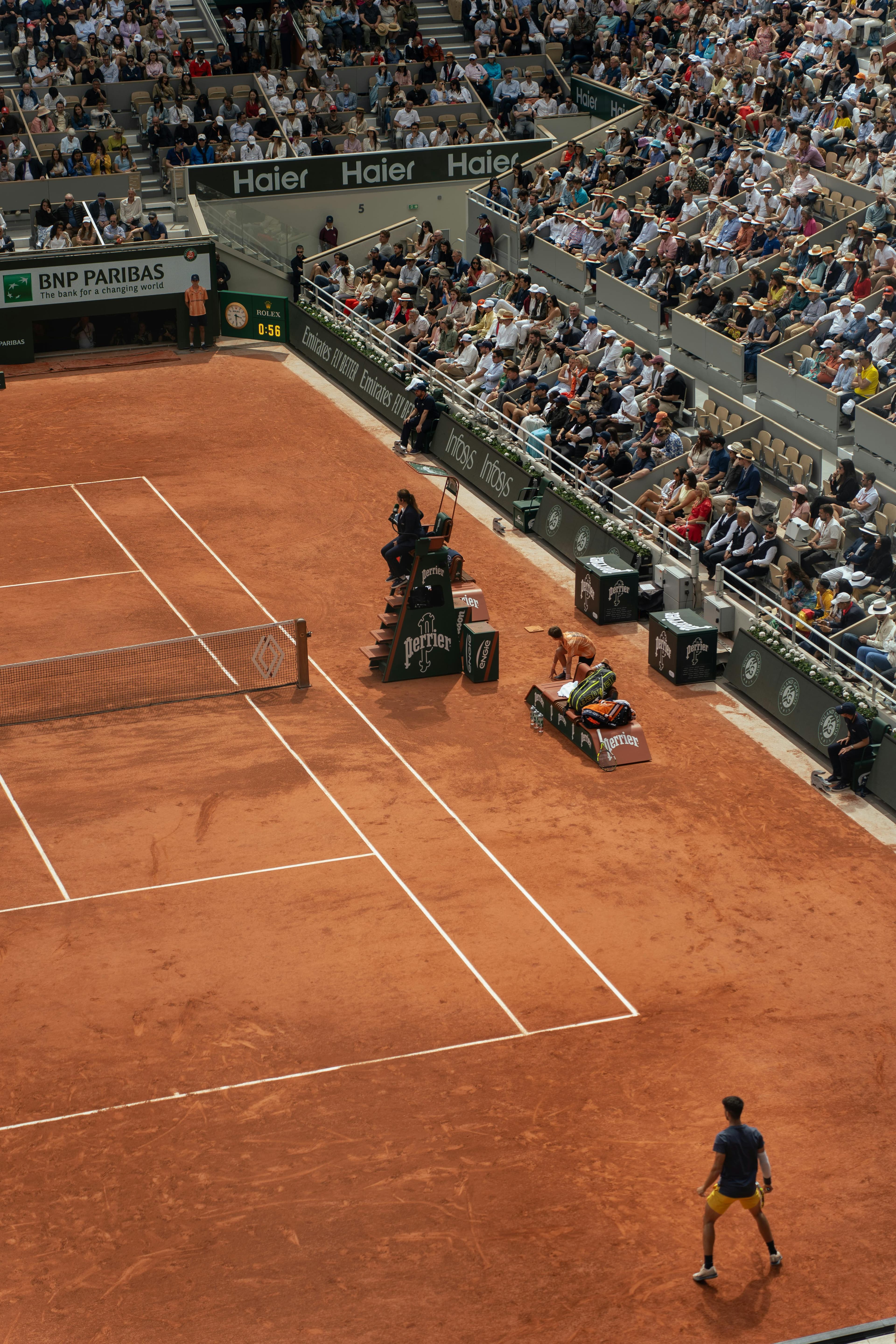 Professional tennis player during a match